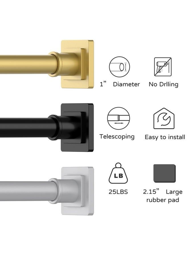 UIOSANRT Gold Shower Curtain Rod 35-66 Inches Non-Slip Shower Rod Tension Mounted No Drill, Adjustable Tension Curtain Rod for Windows Bathroom - Image 3