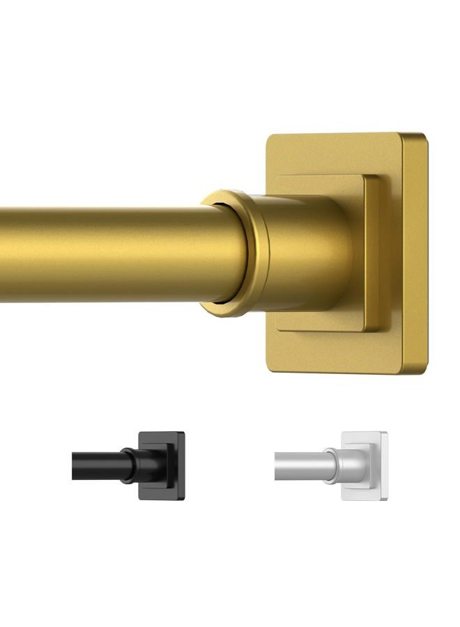 UIOSANRT Gold Shower Curtain Rod 35-66 Inches Non-Slip Shower Rod Tension Mounted No Drill, Adjustable Tension Curtain Rod for Windows Bathroom - Image 1