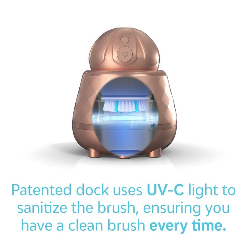 TAO Clean Ona Diamond Orbital Facial Brush and Cleansing Station, Electric Face Cleansing Brush with Ergonomic Handle, Dual Speed Settings, Rose Gold - Image 3