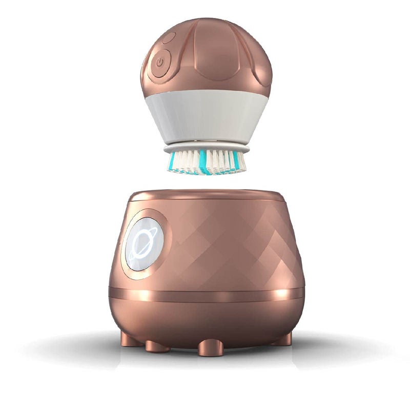 TAO Clean Ona Diamond Orbital Facial Brush and Cleansing Station, Electric Face Cleansing Brush with Ergonomic Handle, Dual Speed Settings, Rose Gold - Image 1