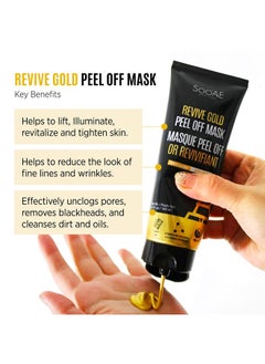 SOOAE Soo'Ae Revive Gold Peel Off Mask, Anti Aging Face Peeling Masks With 24K Gold, Lifting, Revitalizing Pore & Blackhead Care Deep Clean Peel Off Mask 3.4 Fl Oz / 100 Ml  - Image 2