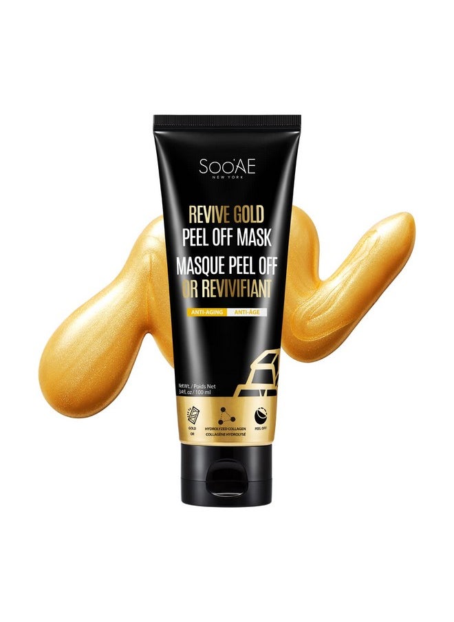 Soo'Ae Revive Gold Peel Off Mask, Anti Aging Face Peeling Masks With 24K Gold, Lifting, Revitalizing Pore & Blackhead Care Deep Clean Peel Off Mask 3.4 Fl Oz / 100 Ml - pzsku/ZD481F4673EDA956B3069Z/45/_/1734183437/63e85a96-f415-4e1e-9bd5-49ab27866bfd