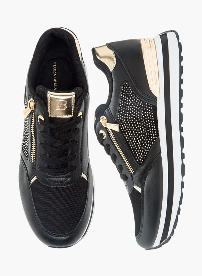 Flora Bella By Shoexpress Women Panelled Sneakers with Lace-Up Closure