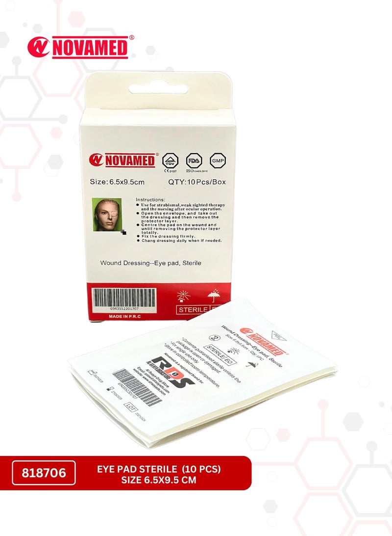 NOVAMED Eye Pad Sterile 10'S Adult Wound Dressing 10 Pcs - Image 2