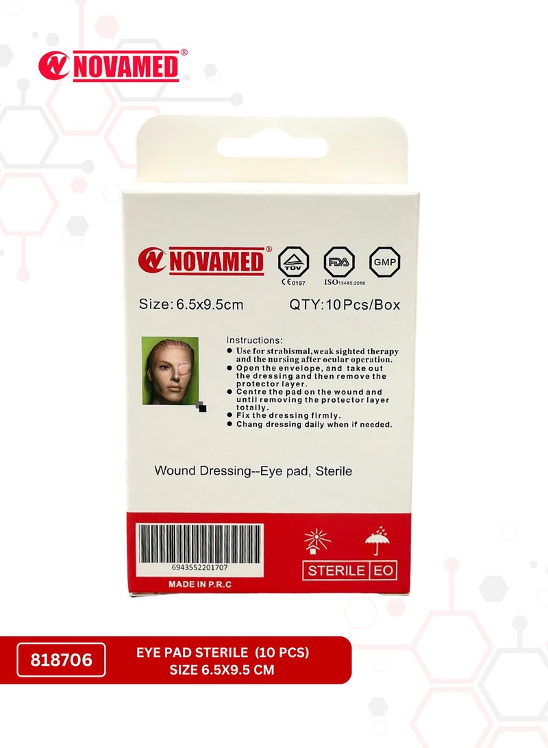 NOVAMED Eye Pad Sterile 10'S Adult Wound Dressing 10 Pcs - Image 1
