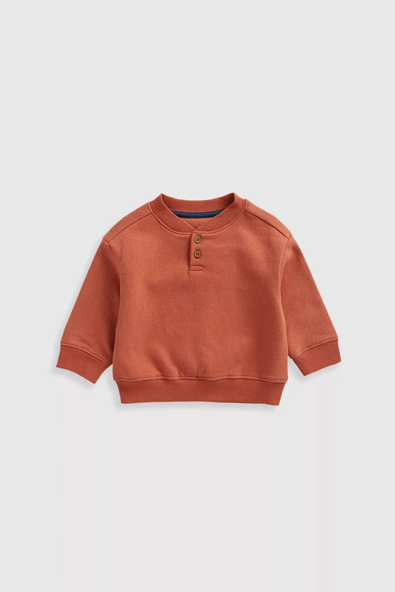 mothercare Orange Henley Sweat Top