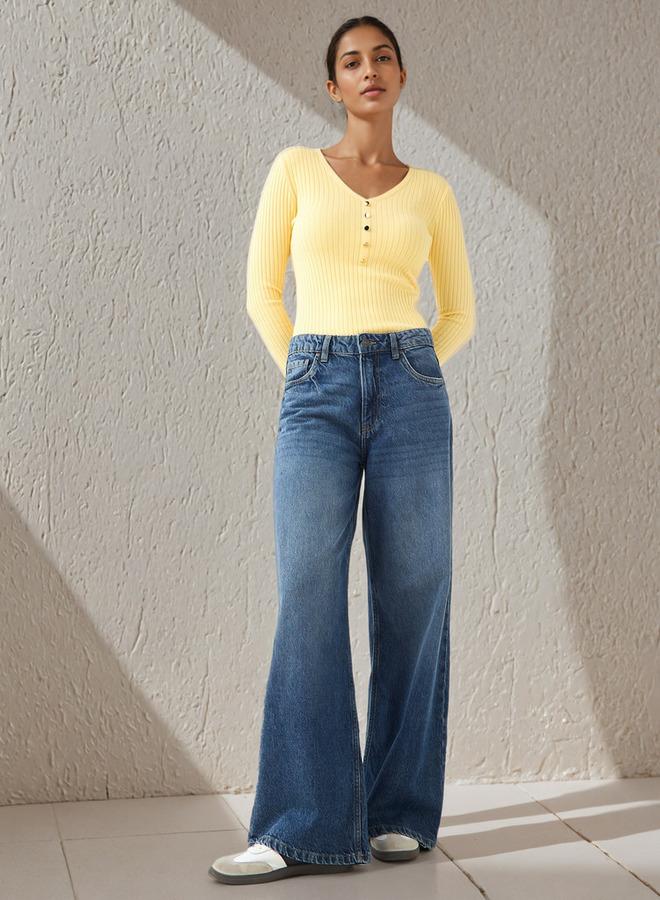 تواكستريمز كنزة بياقة على شكل حرف  مضلعة - Image 2