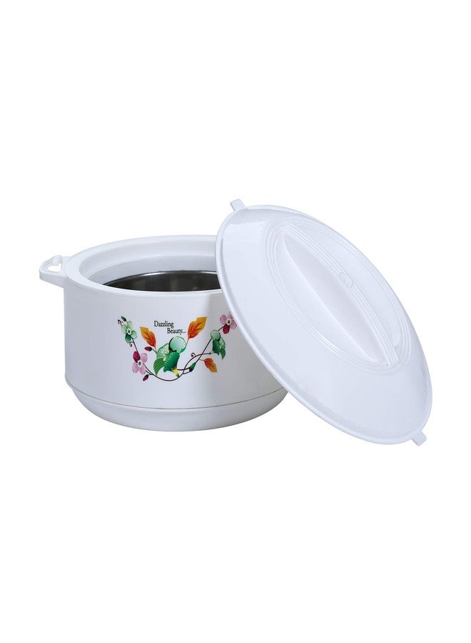 Varmora Imperial Inner Steel Casserole |Hot Pot for Kitchen| Chapati Box - 2500ml- White - Image 1