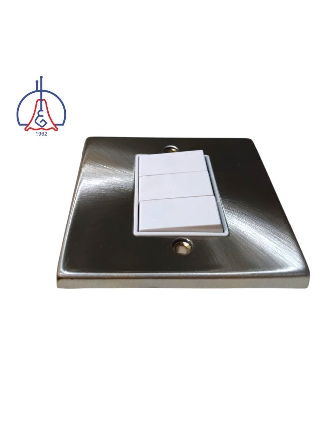 AL SALHIYA LIGHTING 3Gang 2Way Switch 10Amp T306GB  - Satin - Image 2