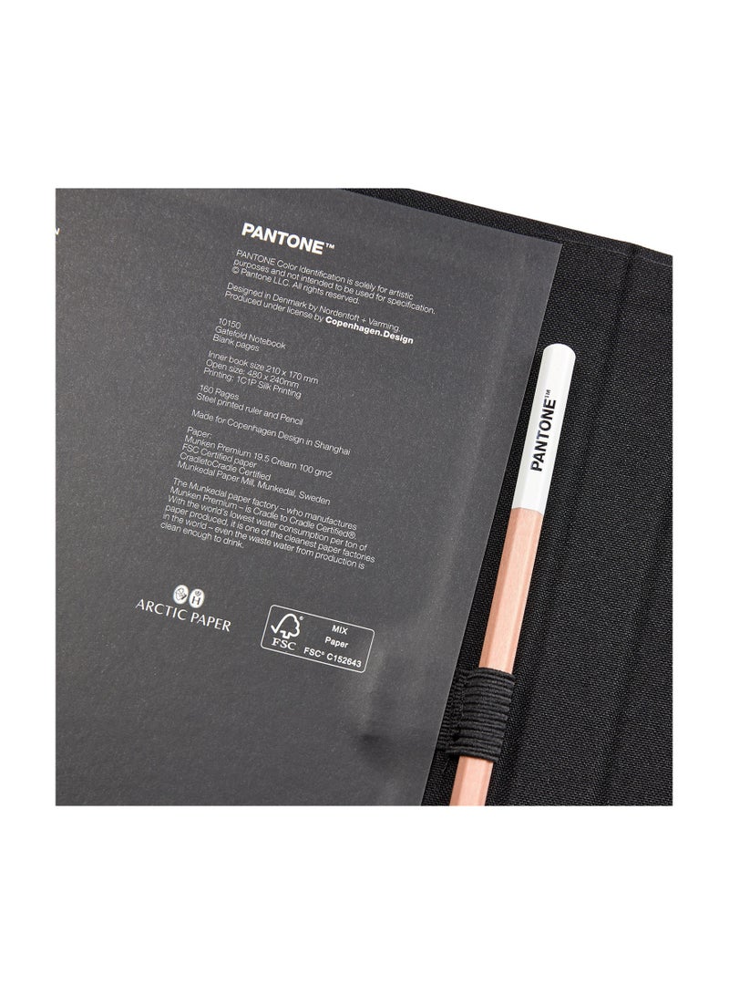 Pantone Creative Unlined Notebook with Pencil – Ideal for Ideas & Doodles – Black - Image 2