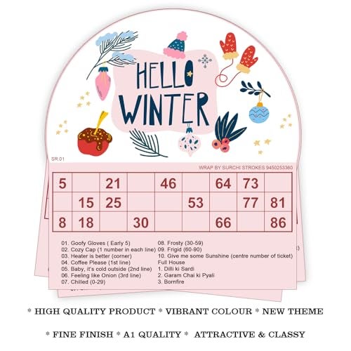 Suruchi Strokes Winter Theme Tambola Tickets, New Housie for Kitty Party, Friends Family get-Together (20 Tickets) - Image 5