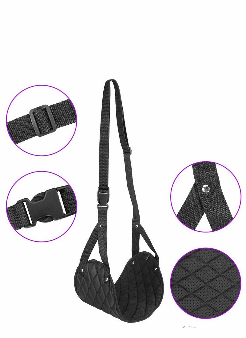 KASTWAVE Airplane Foot Hammock, Perfect Airplane or Office Foot Rest to Relax Your Feet, Portable Travel Footrest Flight Carry Airplane Travel Accessories Desk Foot Hammock, Comfy Foot Hanger Airplane, Black  - Image 5