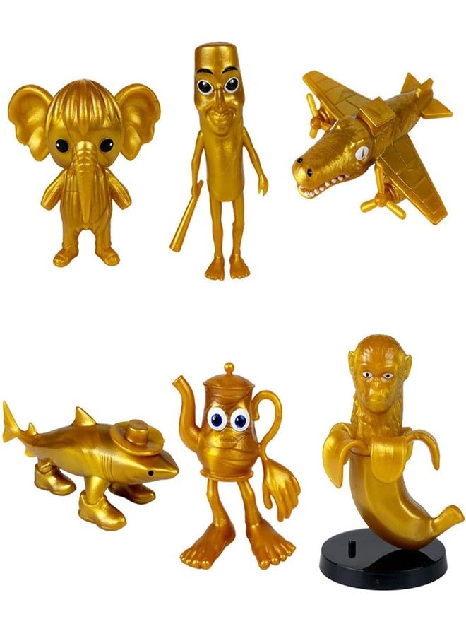BdelrinQue 6pcs Golden Italian Brainrot Toys, Brainrot Toys Set for Collectors and Gift Giving, Tung Tung Tung Sahur Toy Elegant Desktop Decor Inspired by Ancient Legends - Image 1