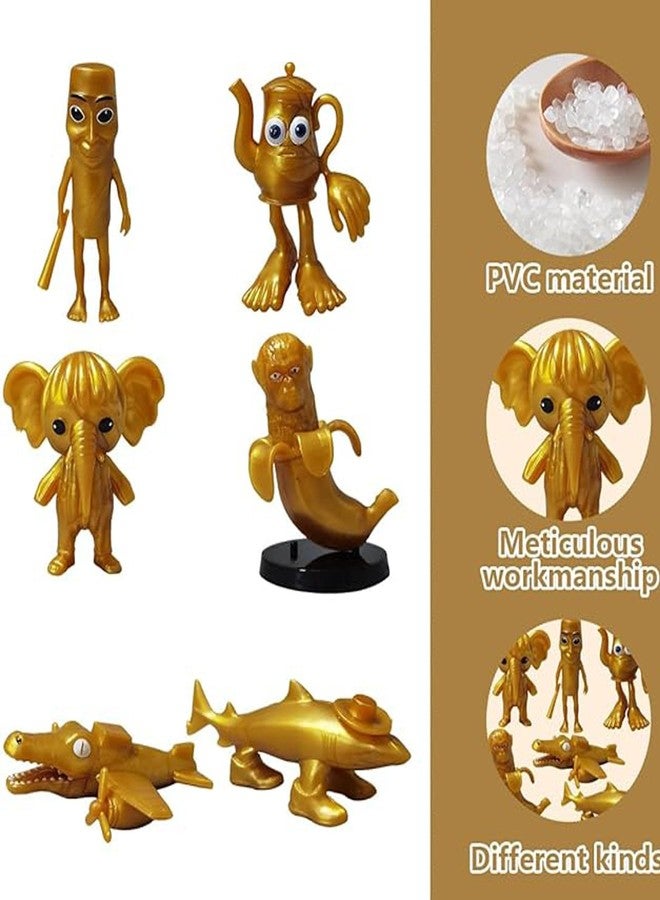 BdelrinQue 6pcs Golden Italian Brainrot Toys, Brainrot Toys Set for Collectors and Gift Giving, Tung Tung Tung Sahur Toy Elegant Desktop Decor Inspired by Ancient Legends - Image 3