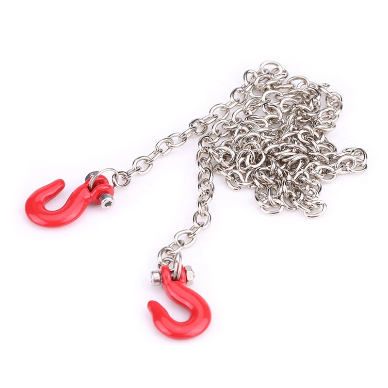 Metal RC Trailer Tow Hooks Accessories With Chain For SCX10 D90 1:10 RC Crawler Climbing Car - Image 2
