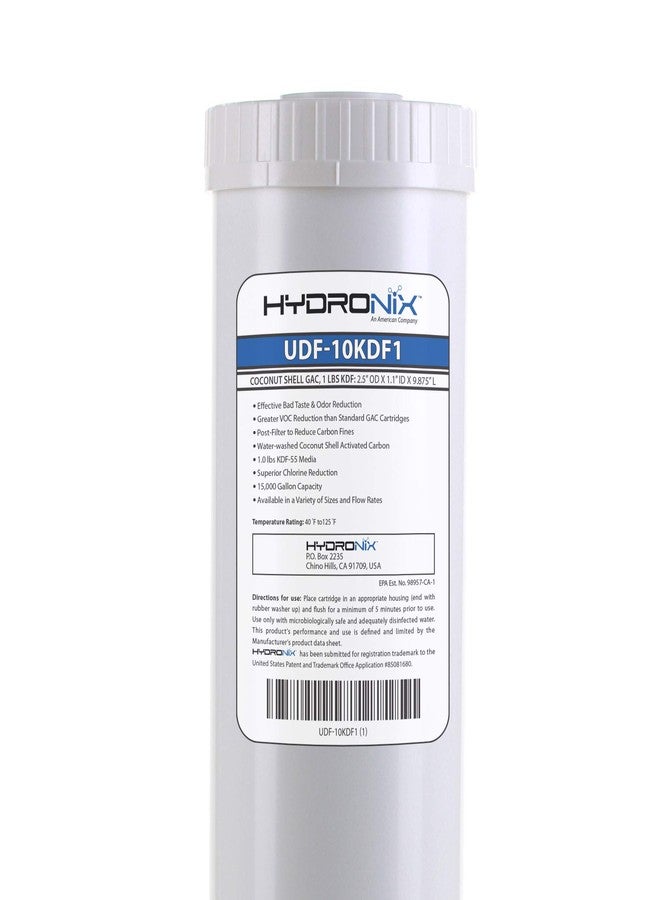 Hydronix UDF-10KDF1 Chlorine, CTO, Heavy Metals, Bacteria & Scale Reduction Water Filter w/ 1 lb KDF, 2.5" x 10" - Image 4