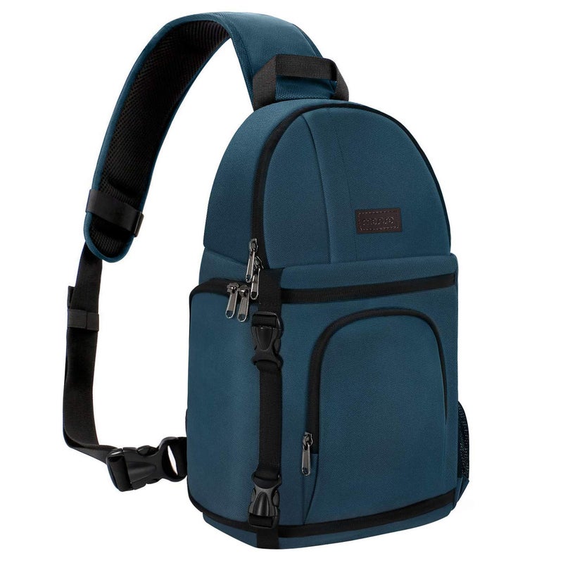 MOSISO Camera Sling Bag DSLRSLRMirrorless Camera Case Shockproof Photography Camera Backpack with Tripod Holder Removable Modular Inserts Compatible with CanonNikonSonyFuji Deep Teal - Image 2