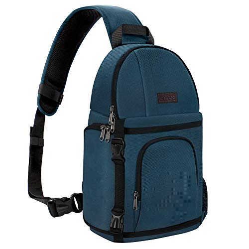 MOSISO Camera Sling Bag DSLRSLRMirrorless Camera Case Shockproof Photography Camera Backpack with Tripod Holder Removable Modular Inserts Compatible with CanonNikonSonyFuji Deep Teal - Image 1