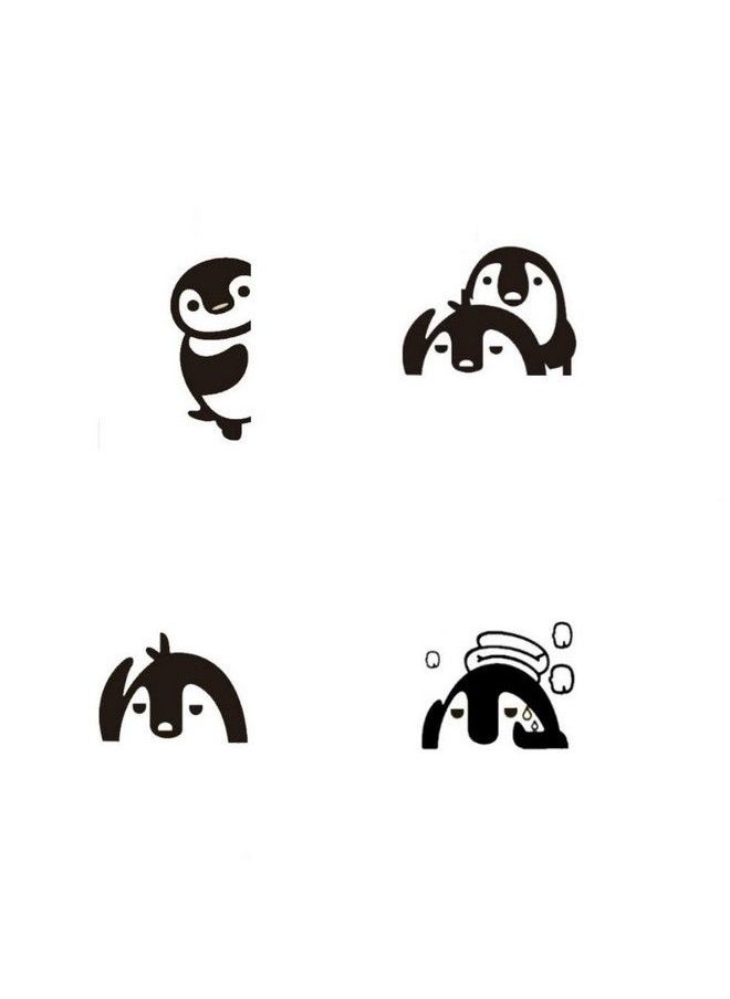 Adam Victor Removable Switch Stickers 4 Cute Penguins Cartoon Wall Sticker Light Switch Decor Decals Family Diy Decor Art Stickers Home Decor Wall For Kids Bedroom Office Home Decoration  - Image 1