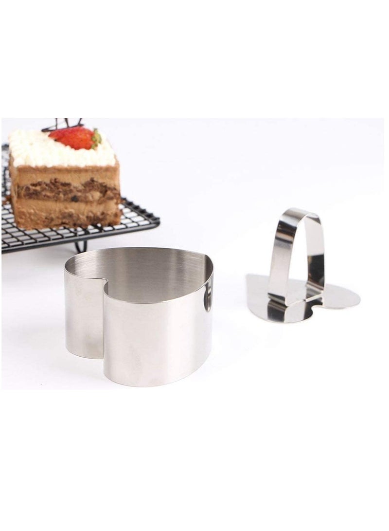 SYOSI Stainless Steel Cooking Rings Set with Pusher Stainless Steel Food Rings for Cooking Crumpets Eggs Pastry Mousse Desserts  - Image 3