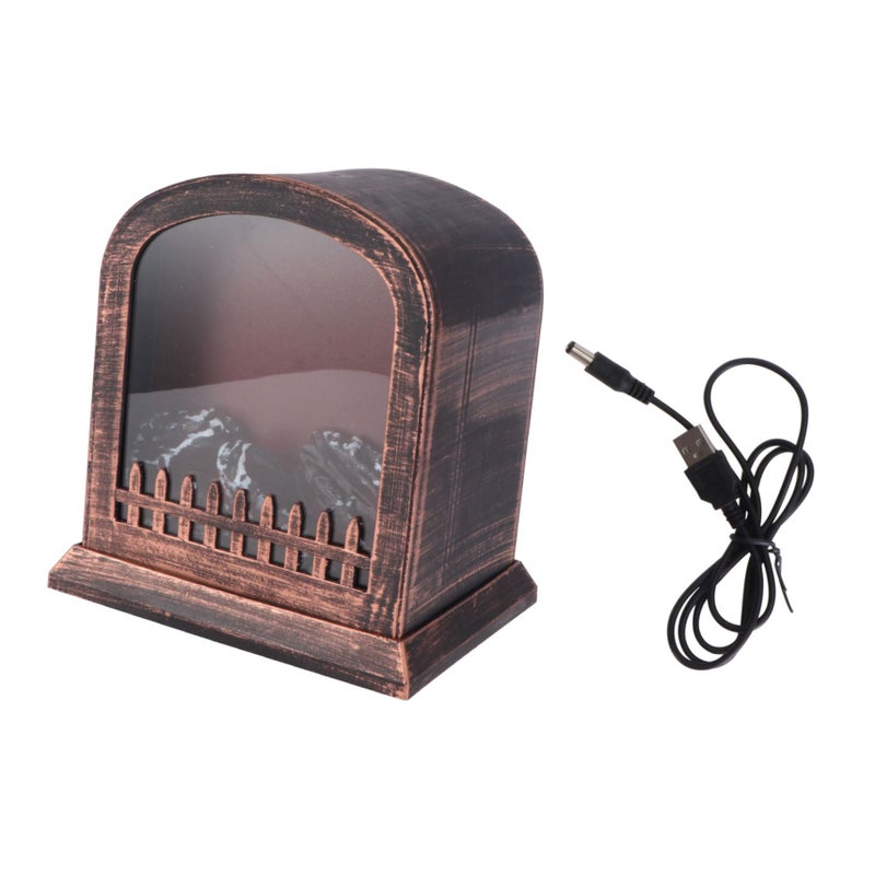 LED Flame Effect Firewood Lamp Decorative Fireplace Light For Home Bar Indoor Use - Image 2