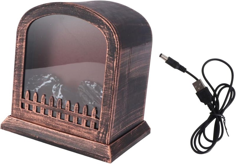 LED Flame Effect Firewood Lamp Decorative Fireplace Light For Home Bar Indoor Use - Image 1