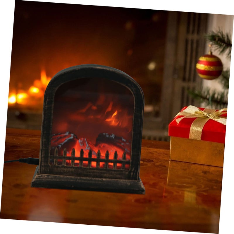 LED Flame Effect Firewood Lamp Decorative Fireplace Light For Home Bar Indoor Use - Image 4