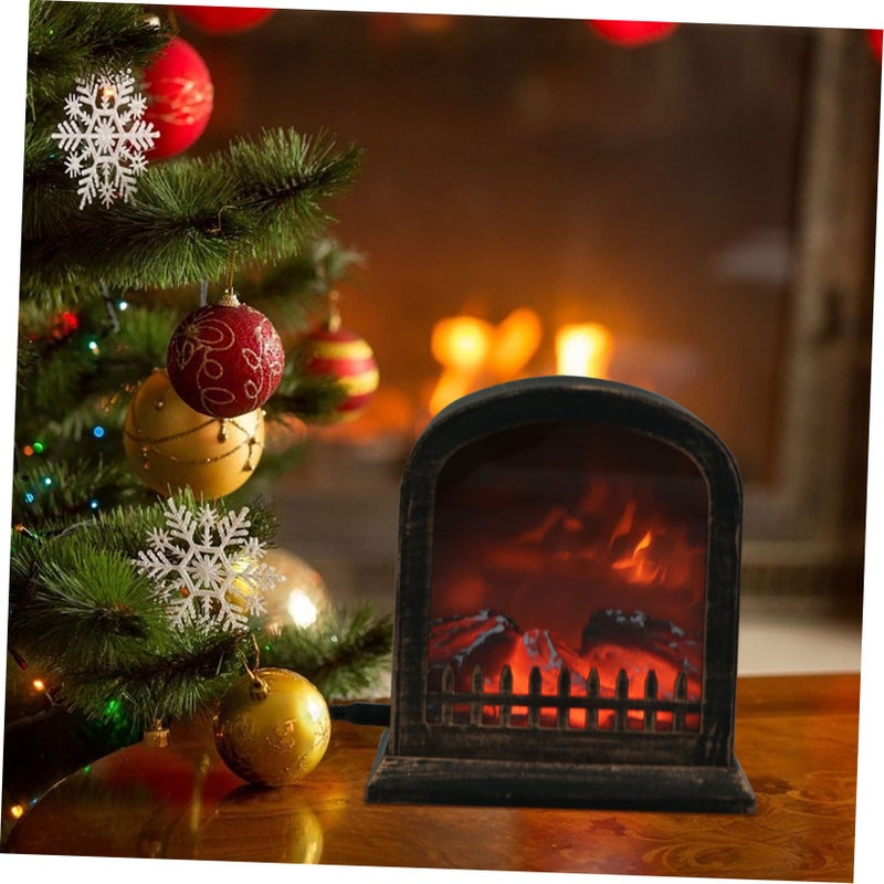 LED Flame Effect Firewood Lamp Decorative Fireplace Light For Home Bar Indoor Use - Image 3