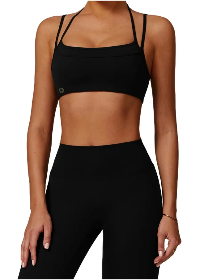 KAWN.YOGA Womens Double Straps Sports Bra