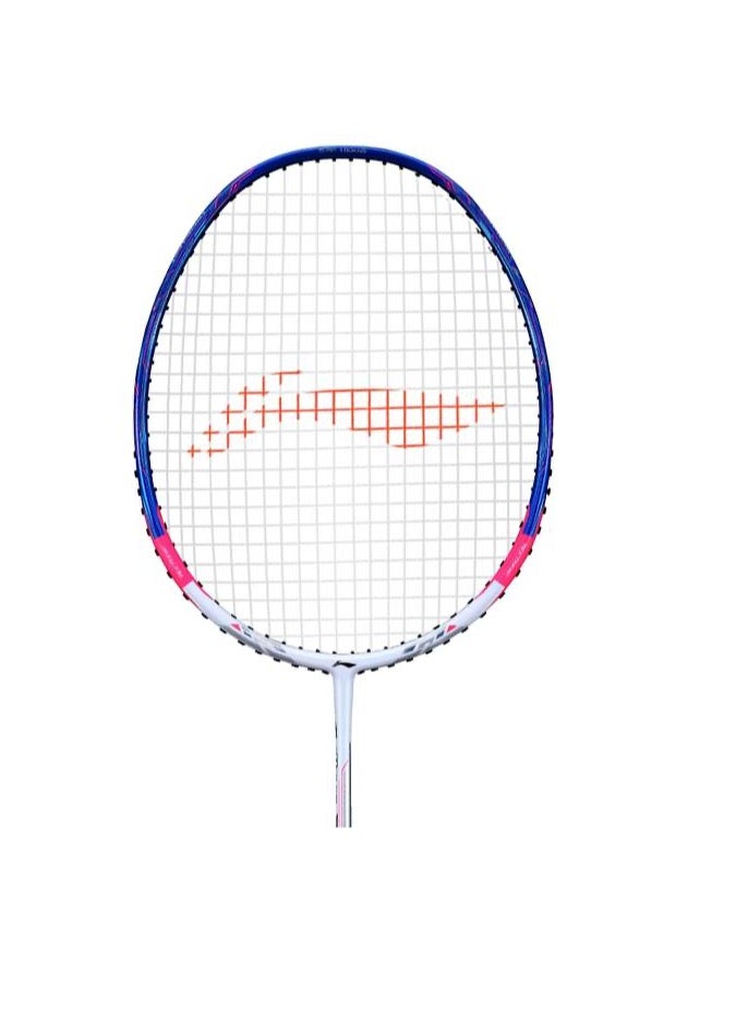 LiNing Li-Ning TecTonic 7 Instinct Carbon Fibre Badminton Racket Unstrung (White/Blue/Pink) - Image 2