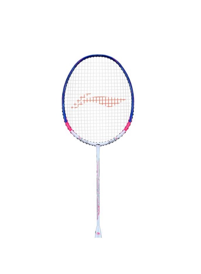 LiNing Li-Ning TecTonic 7 Instinct Carbon Fibre Badminton Racket Unstrung (White/Blue/Pink) - Image 3
