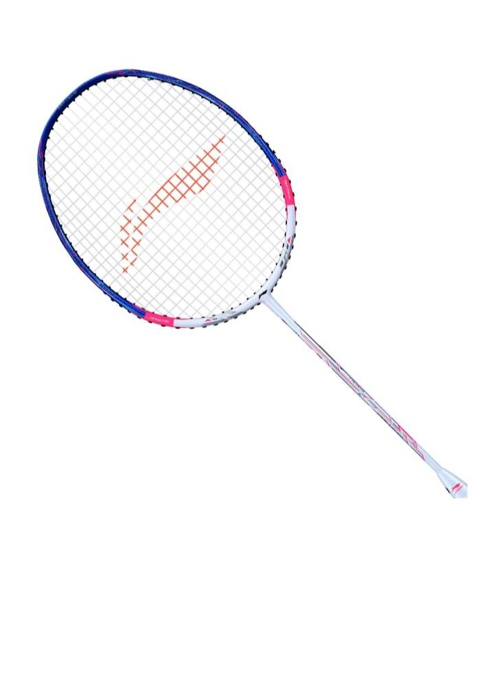 LiNing Li-Ning TecTonic 7 Instinct Carbon Fibre Badminton Racket Unstrung (White/Blue/Pink) - Image 1