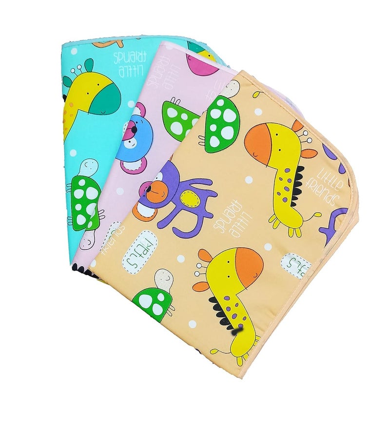 Same As Shown Baby Diaper Changing Waterproof Sheet Matts (Bicchoni) Dry Sheets Pack of 2 (Small (0-6 Months Baby))