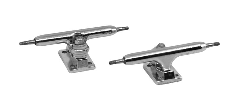Teak Tuning 34mm Prodigy Gen2 Pro Fingerboard Trucks - Pro Style Base and Hanger with Custom Pivot Tuning and Pro Duro Bubble Bushings - Silver Colorway - Image 4
