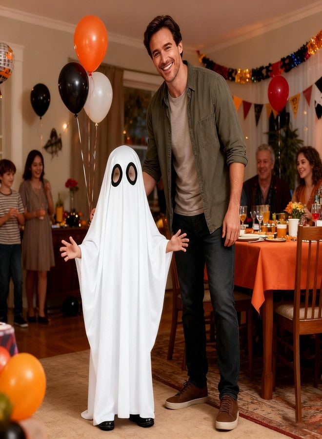 HOMELEX Kid Ghost Costume Boy Spooky Gown Girl Halloween White Dress Cosplay - Image 3