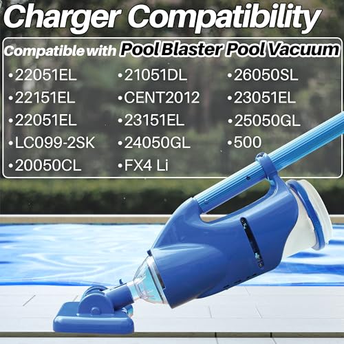 XHUCHINMAL Power Cord for Pool Blaster Charger Compatible with Pool Blaster Vacuum 22151EL Catfish Li 20050CL 24050GL 26050SL 26051SL Ultra 21051DL 23051EL 21051DL Water Tech LC099-2SK Cordless Pool Vacuum Cord - Image 3