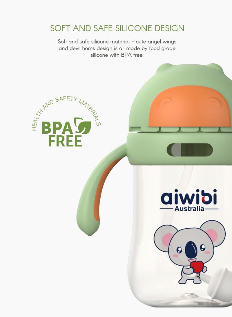 aiwibi Baby Feeding Bottle - BPA-Free, Anti-Colic Design, Easy Grip, Wide Neck for Easy Cleaning, Durable and Lightweight for Infants and Toddlers (Green, 300ML) - Image 4