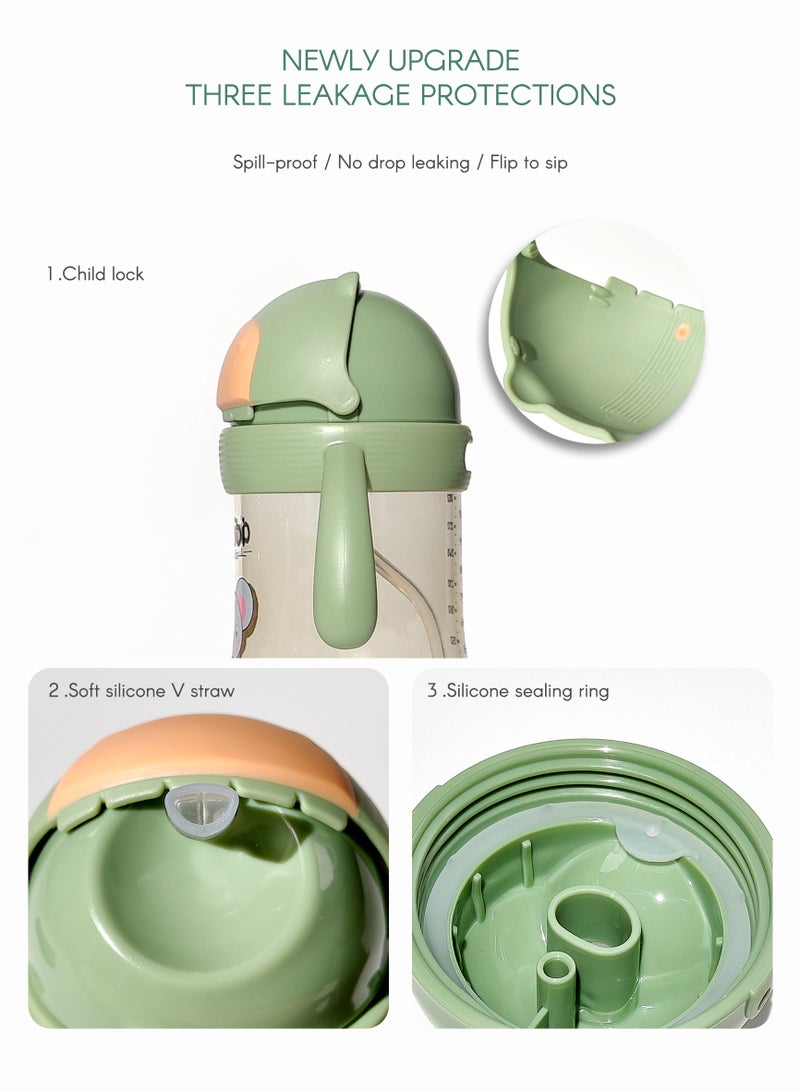 aiwibi Baby Feeding Bottle - BPA-Free, Anti-Colic Design, Easy Grip, Wide Neck for Easy Cleaning, Durable and Lightweight for Infants and Toddlers (Green, 300ML) - Image 3