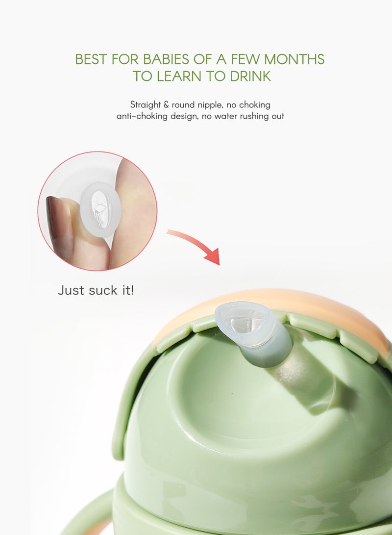 aiwibi Baby Feeding Bottle - BPA-Free, Anti-Colic Design, Easy Grip, Wide Neck for Easy Cleaning, Durable and Lightweight for Infants and Toddlers (Green, 300ML) - Image 2