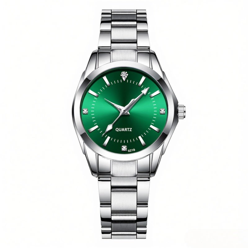 Chenxi Quartz Watch: 3ATM Waterproof Luminous Pointer Mineral Glass Stainless Steel Band - Exquisite Green Design Analog Wrist Watch for Daily Business Wear - Image 1