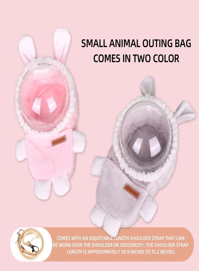 HardcorePet Sugar Glider Bonding Pouch Bonding Pouch Carry for Rat Syrian Hamster Hedgehog Small Pocket Pets, Gerbil Travel Bag Cute Bunny-Shaped Outing Bag with Large Transparent Window（Pink） - Image 5