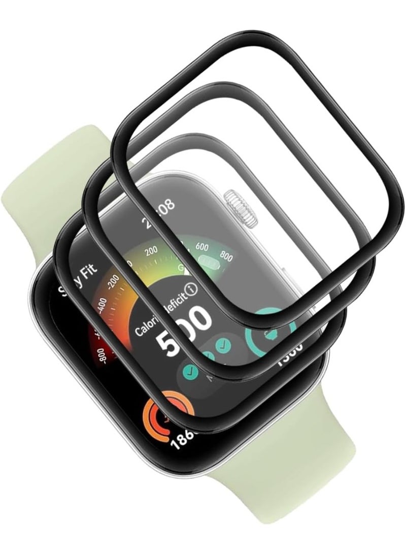 Compatible with Huawei Fit 4 Pro Smart Watch Protective Film, 3D Full Coverage Screen Protector, Ultra Clear (3 Packs) - Image 1