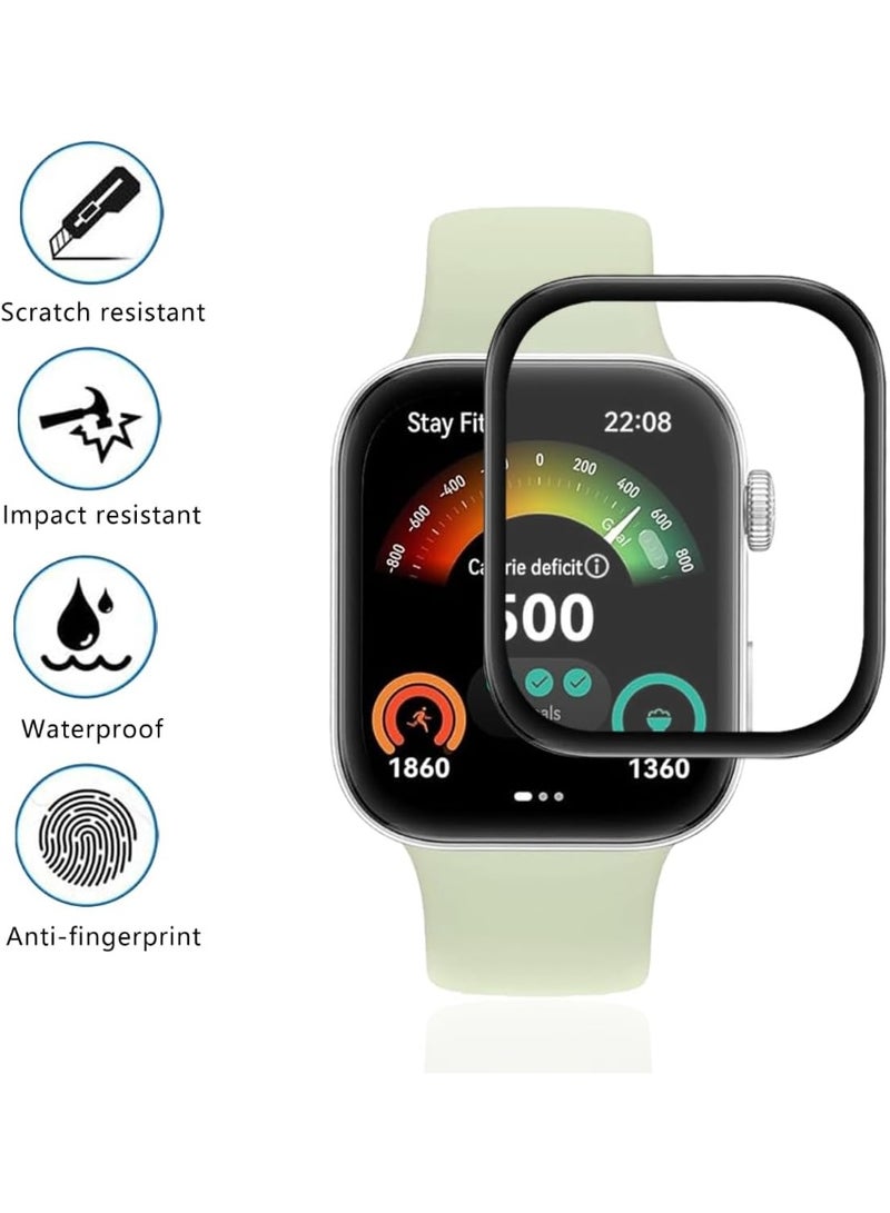 Compatible with Huawei Fit 4 Pro Smart Watch Protective Film, 3D Full Coverage Screen Protector, Ultra Clear (3 Packs) - Image 2