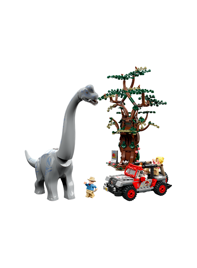 ليغو Jurassic World Brachiosaurus Discovery 76960 Collectible Building Toy Set Featuring a Large, Posable Dinosaur Figure, Brick-Built Jeep® Wrangler and Tree; Fun Gift Idea for Kids Aged 9 and up (512 Pieces) LEGO