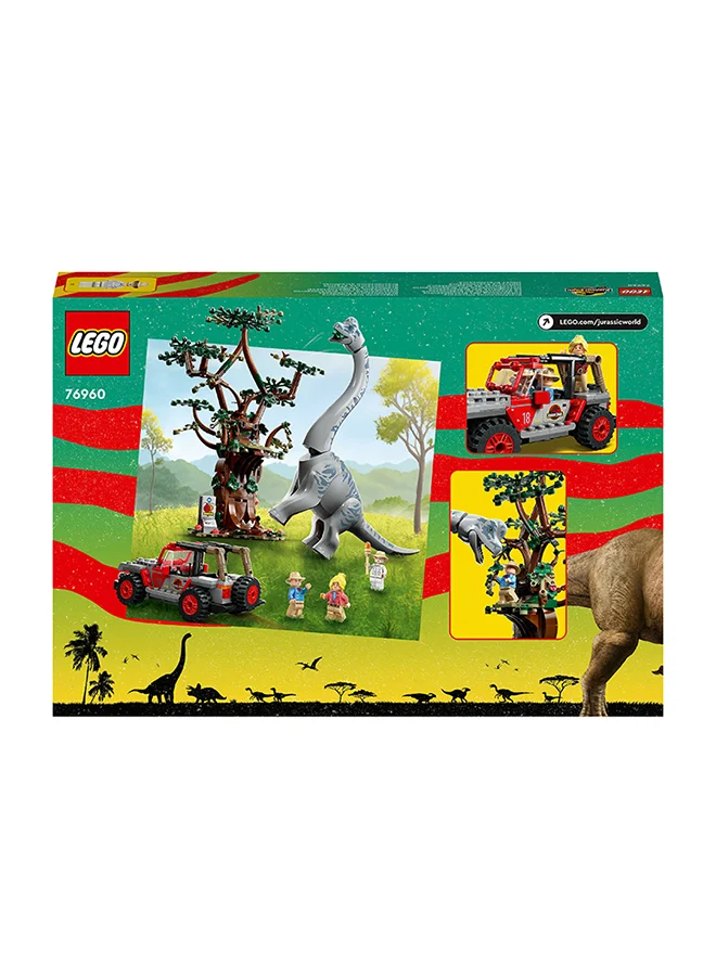 ليغو Jurassic World Brachiosaurus Discovery 76960 Collectible Building Toy Set Featuring a Large, Posable Dinosaur Figure, Brick-Built Jeep® Wrangler and Tree; Fun Gift Idea for Kids Aged 9 and up (512 Pieces) LEGO