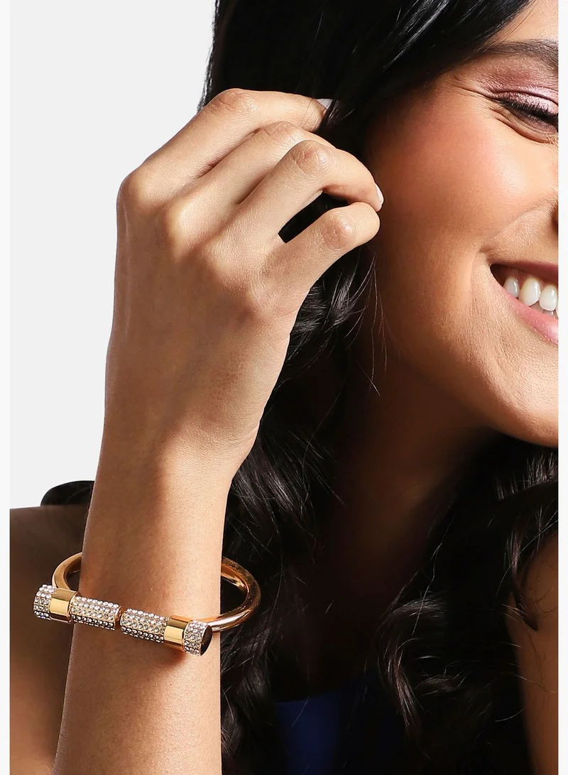 SOHI Gold Plated Designer Stone Party Wear Bracelet For Women