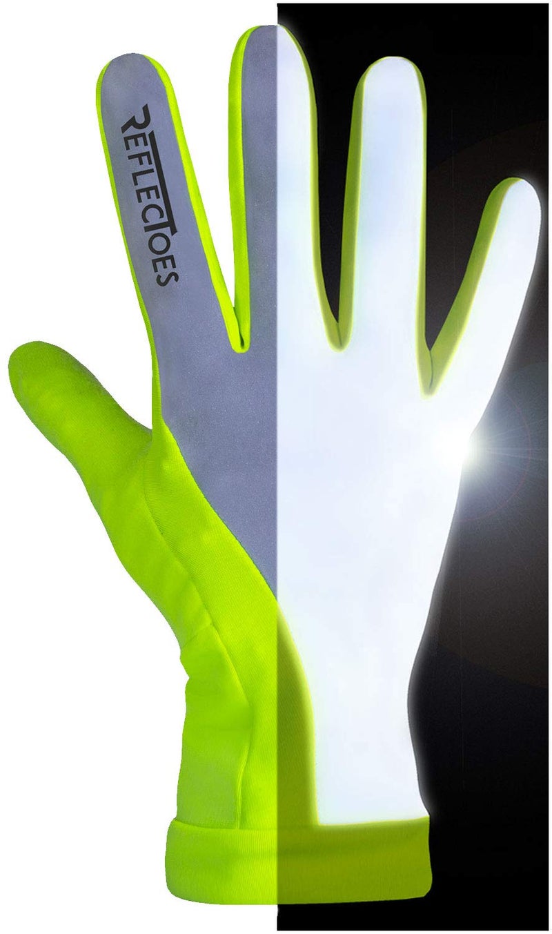 Reflectoes Reflective Running Gloves - Touchscreen - Lightweight Hi Vis Winter Running Gear For Cold Weather Jogging At Night (L) - Image 1