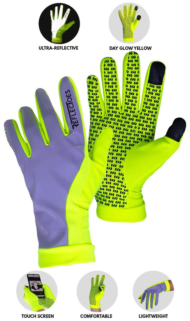 Reflectoes Reflective Running Gloves - Touchscreen - Lightweight Hi Vis Winter Running Gear For Cold Weather Jogging At Night (L) - Image 2