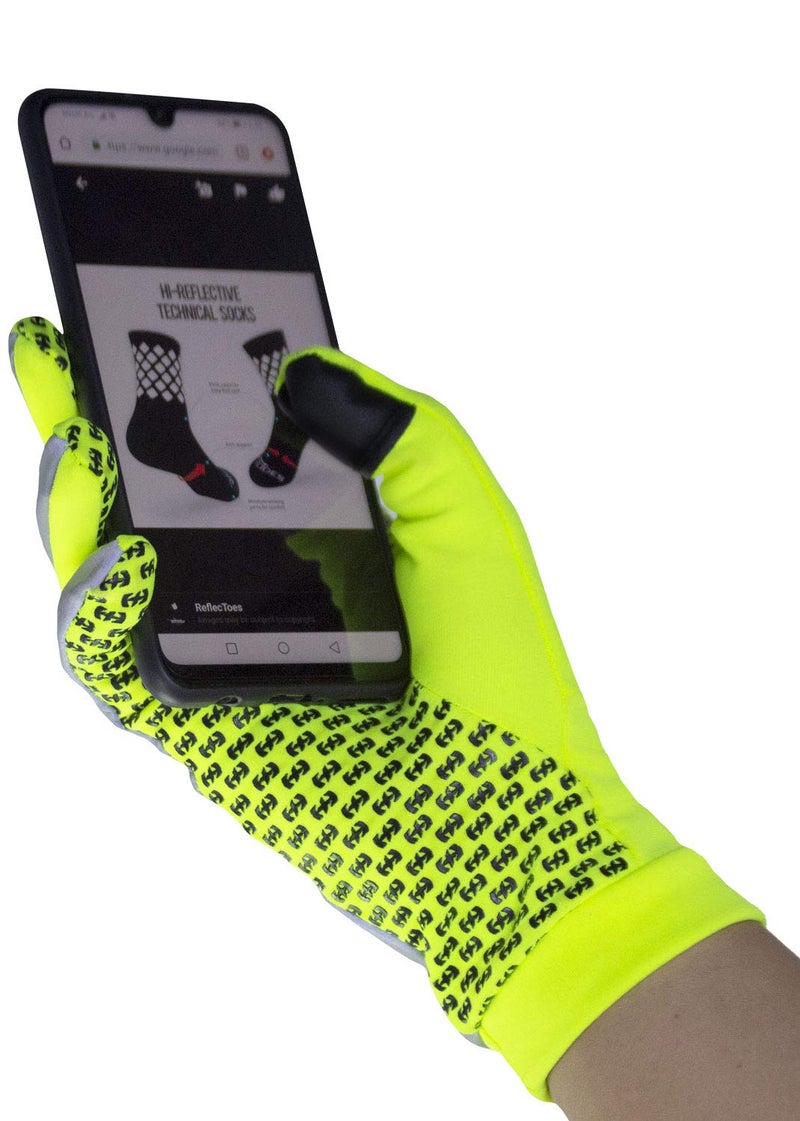 Reflectoes Reflective Running Gloves - Touchscreen - Lightweight Hi Vis Winter Running Gear For Cold Weather Jogging At Night (L) - Image 3