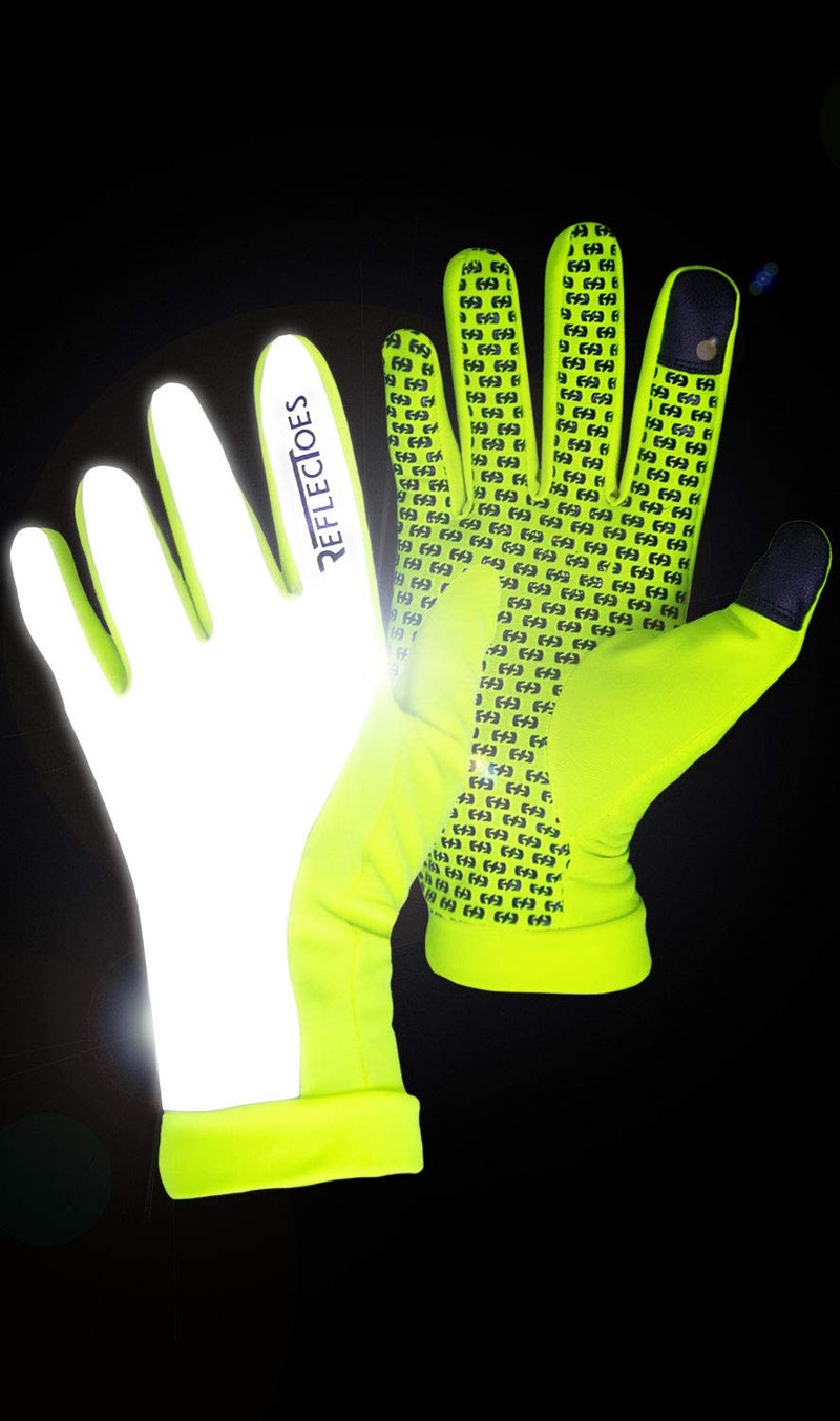 Reflectoes Reflective Running Gloves - Touchscreen - Lightweight Hi Vis Winter Running Gear For Cold Weather Jogging At Night (L) - Image 4